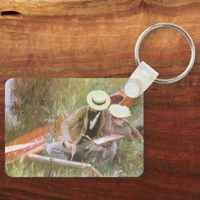 Paul Helleu Sketching med sin fru av JS Sargent Nyckelring (Framsida)