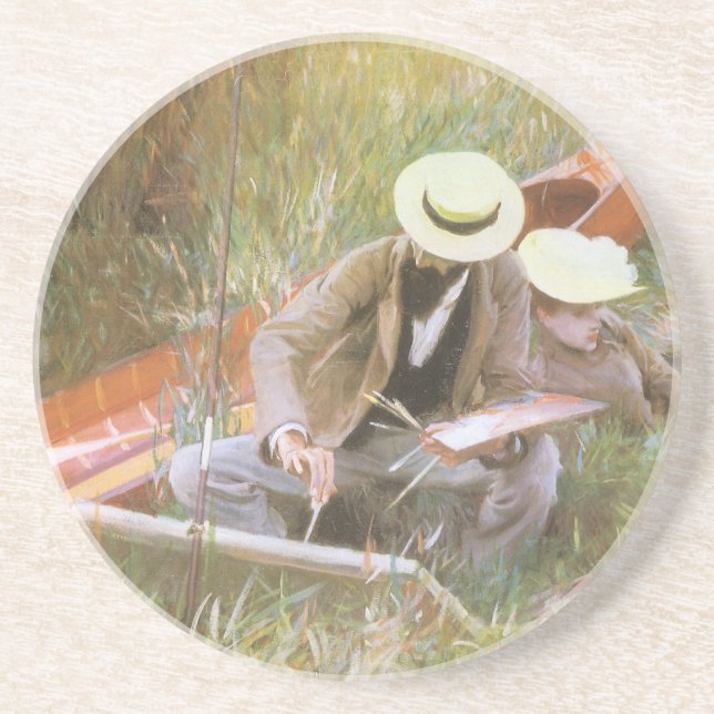 Paul Helleu skissar med sin fru av JS Sargent Underlägg (Framsidan)