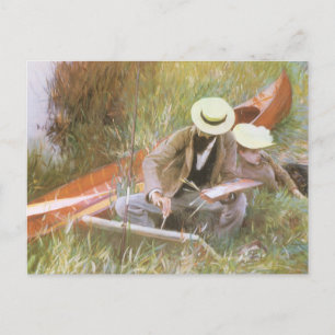 Paul Helleu skissar med sin fru av JS Sargent Vykort