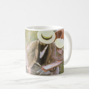 Paul Helleu som skissar med sin fru av JS Sargent Kaffemugg
