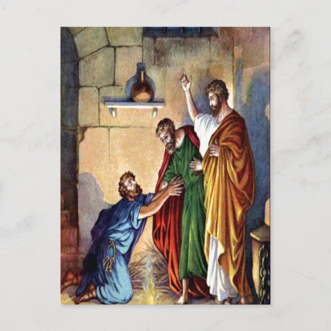 Paul i fängelset på vykort för filippi (Framsida)