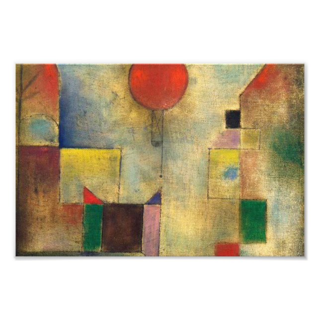 Paul Klee 1922 Red Balloon Fototryck (Framsidan)