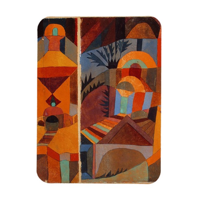 Paul Klee Abstrakt Art Modern Orange Painting Magnet (Vertikal)