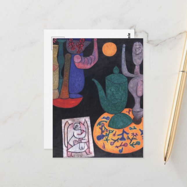 Paul Klee, Abstrakt Art, redlös (stilla livet) Vykort (Fram/Back In Situ)