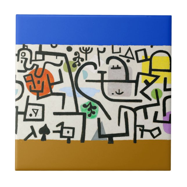 Paul Klee Abstrakt Expressionist Rik Hamn Kakelplatta (Framsidan)