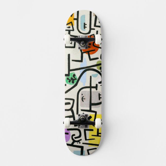 Paul Klee Abstrakt Expressionist Rik Hamn Mini Skateboard Bräda 18,5 Cm (Framsida)