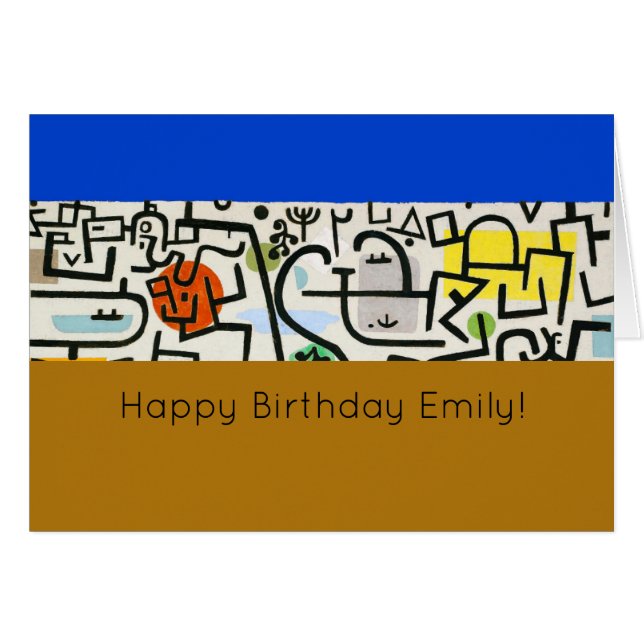 Paul Klee Abstrakt Expressionist Rik Harbour Hälsningskort (Framsidan Horizontal)