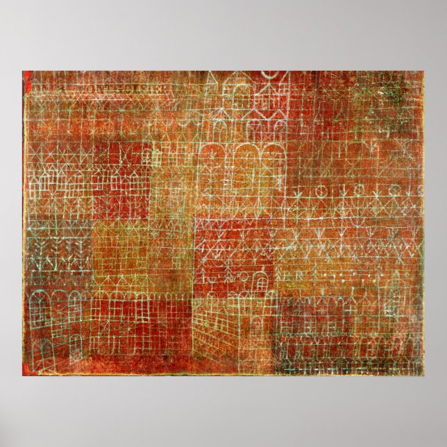 Paul Klee abstrakt-grafik, katedral Poster (Framsidan)