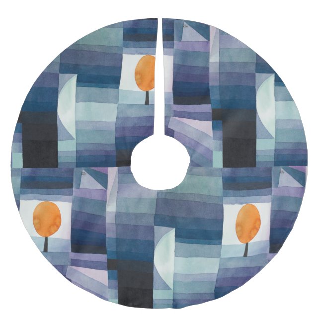 Paul Klee Abstrakt Träd Blue Painting Julgransmatta Borstad Polyester (Framsidan)