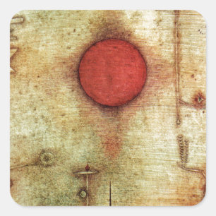 Paul Klee Ad Marginem Painting Fyrkantigt Klistermärke