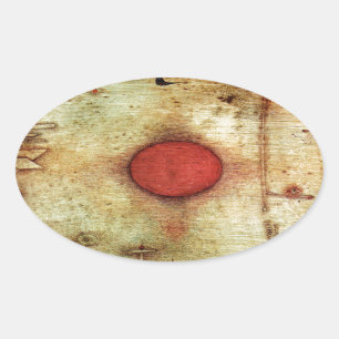 Paul Klee Ad Marginem Painting Ovalt Klistermärke