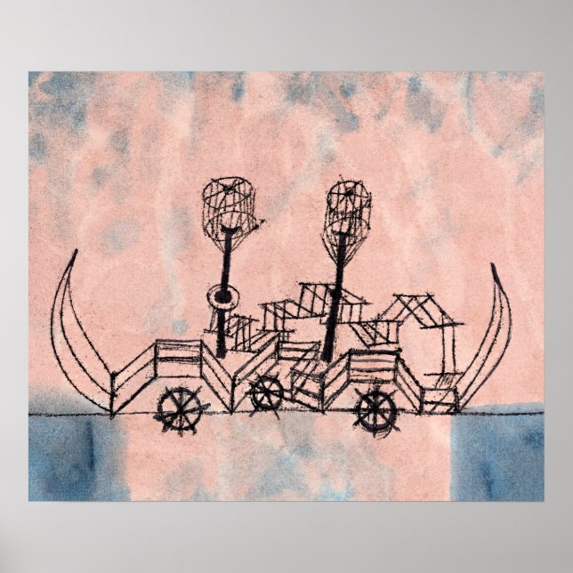 Paul Klee - Alter Dampler (Gammal ångbåt), Poster (Framsidan)