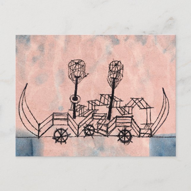 Paul Klee - Alter Dampler (Old Steamboat), Vykort (Framsida)