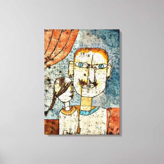 Paul Klee art: Adam och Little Kväll Canvastryck (Framsida)
