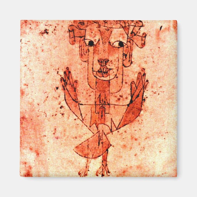 Paul Klee art: Angelus Novus (New Angel) Magnet (Framsidan)