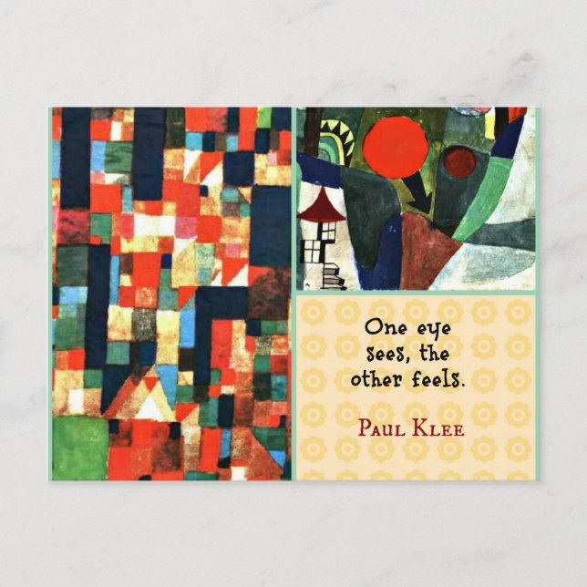 Paul Klee Art Collage and Quote: One Öga Sees.. Vykort (Framsida)