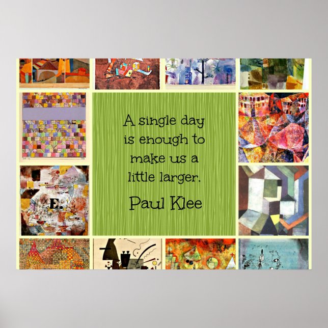 Paul Klee Art Collage med Quotation Poster (Framsidan)