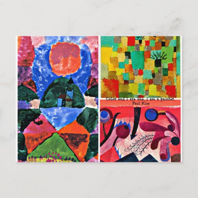 Paul Klee art collage och offert Vykort (Framsida)