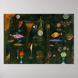 Paul Klee art: Fish Magic, berömd Klee-målning Poster