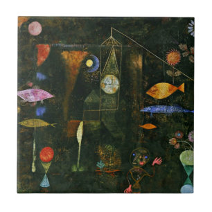 Paul Klee art: Fiskmagi, berömd Klee-målning Kakelplatta