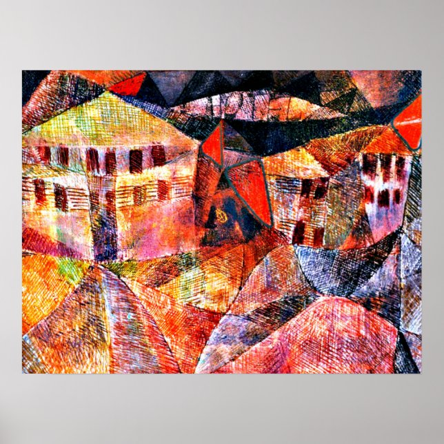 Paul Klee art: Hotel, berömd-målning, Poster (Framsidan)