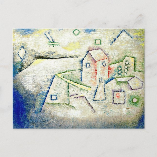 Paul Klee art: Land House in North Vykort (Framsida)