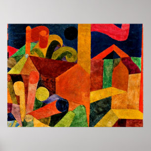 Paul Klee art, Landskap med Flaggor Poster
