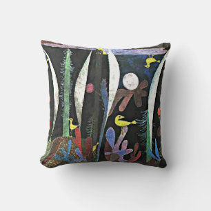 Paul Klee art: Liggande med Gult fåglar Kudde