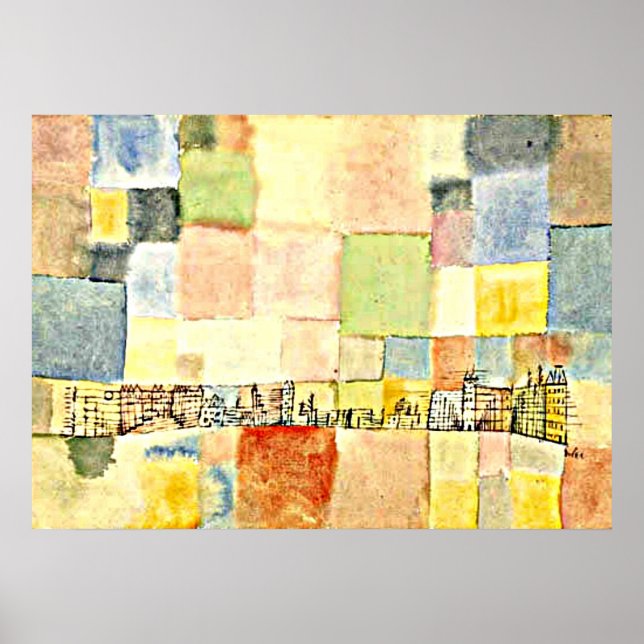 Paul Klee art - Neuer Stadtteil in M Poster (Framsidan)