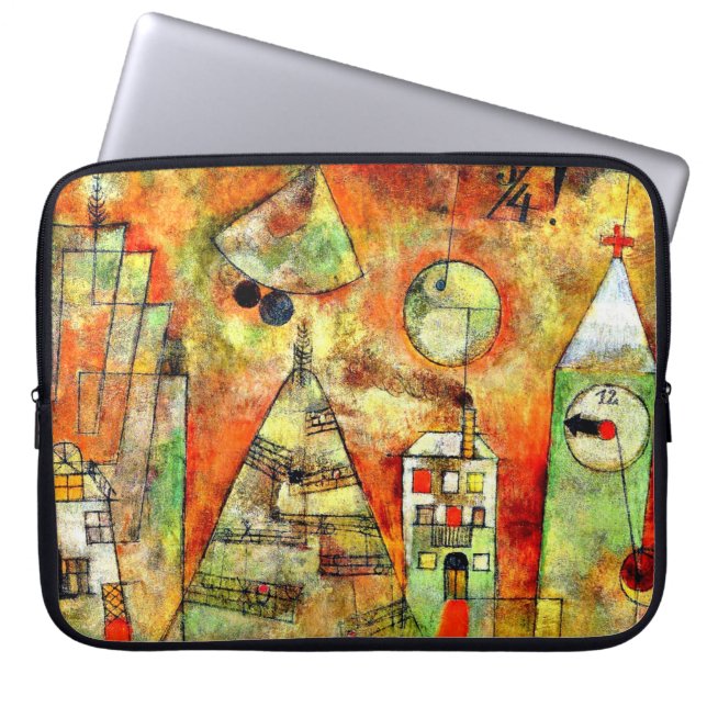 Paul Klee art: Ovärdig timme, berömd Klee-målning Laptop Sleeve (Framsidan)