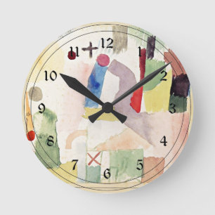 Paul Klee art: Pathetic Watercolor, Red Rund Klocka