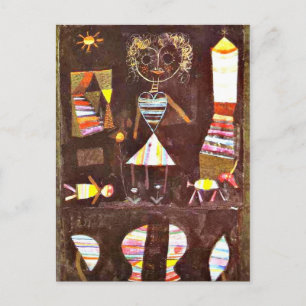 Paul Klee art: Puppet Theater Vykort