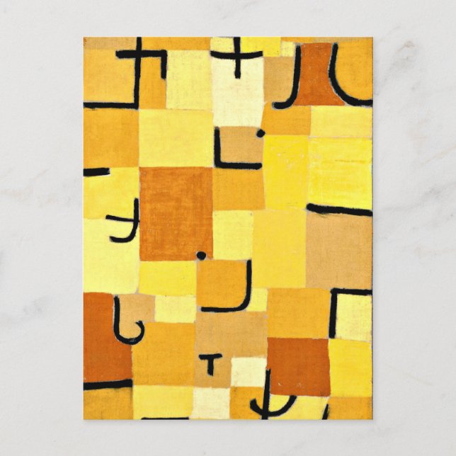 Paul Klee art: Tecken i Gult Vykort (Framsida)