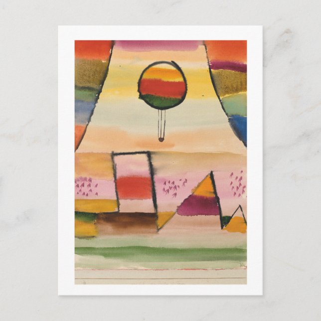 Paul Klee, "Balloon in the Window", 1929 Vykort (Framsida)