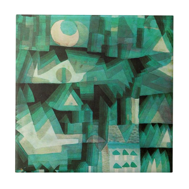Paul Klee belägger med tegel den dröm- staden Kakelplatta (Framsidan)