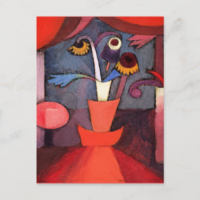 Paul Klee-berömd, höstblomma,  Helg Vykort (Framsida)