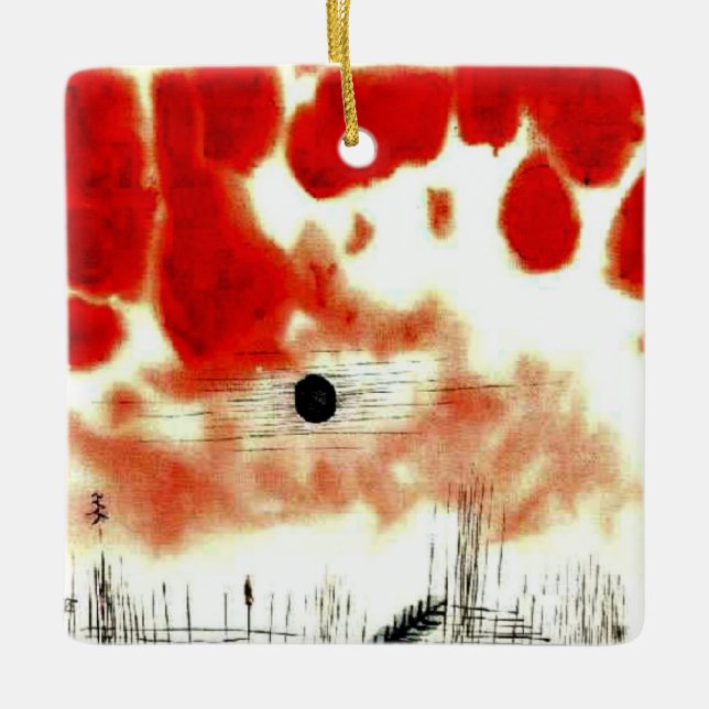 Paul Klee berömd tavla, Clouds över Bor, Julgransprydnad Keramik (Framsida)