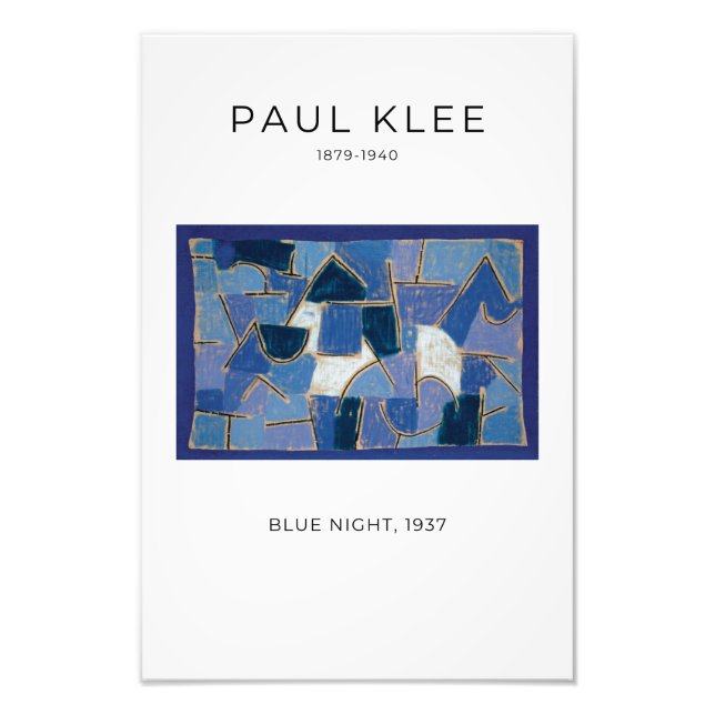 Paul Klee, Blue Night - Modern Abstrakt Art Fototryck (Framsidan)
