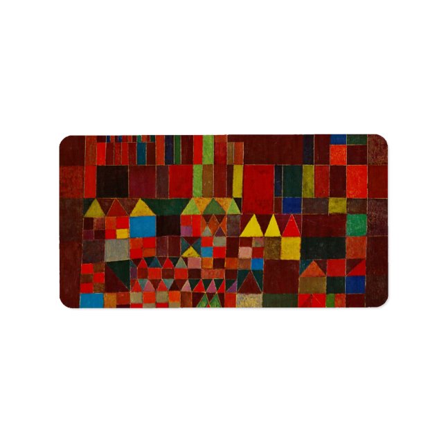 Paul Klee Castle och Sol Adressetikett (Framsidan)