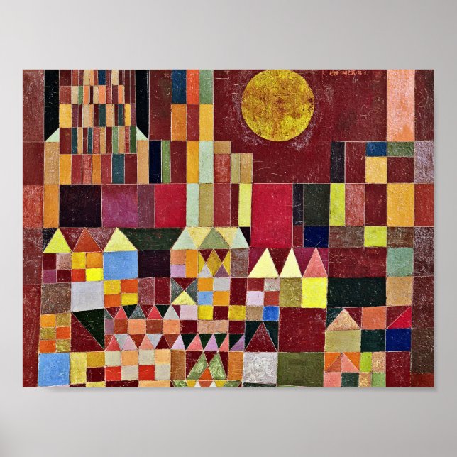 Paul Klee - Castle och Sol Poster (Framsidan)