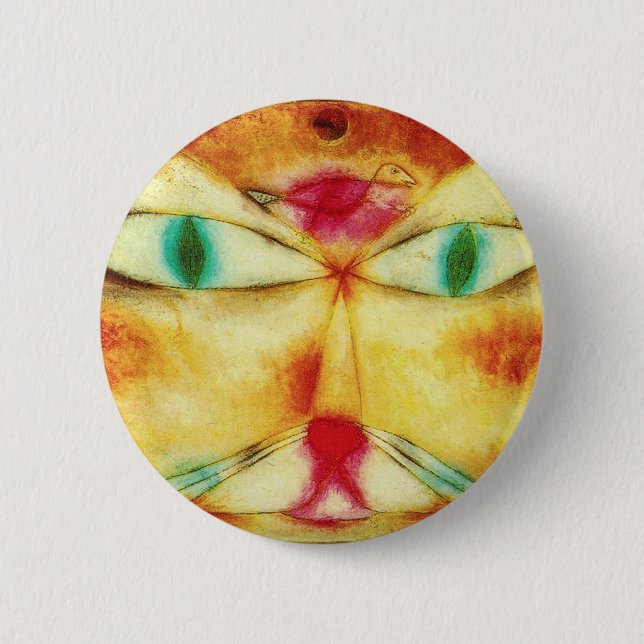 Paul Klee Cat och Bird Button Knapp (Framsida)