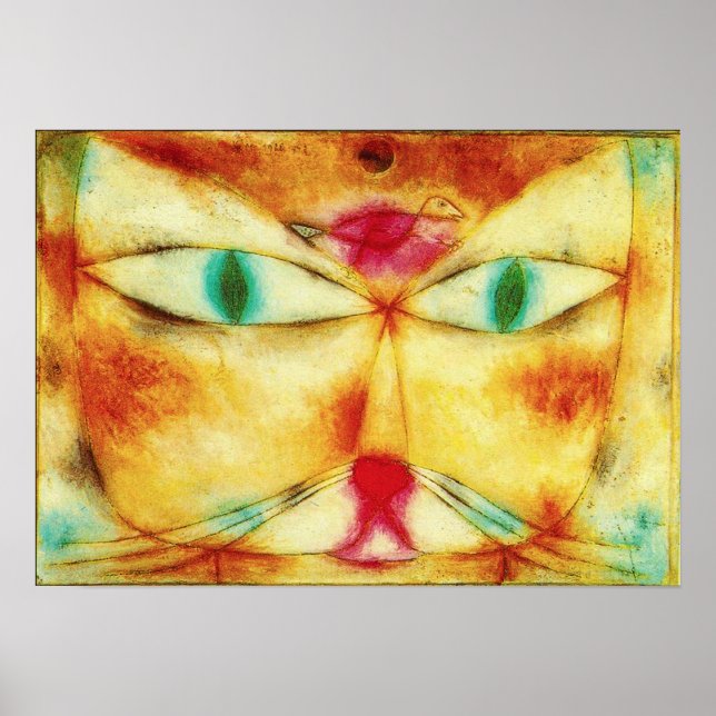 Paul Klee Cat och Bird Poster (Framsidan)
