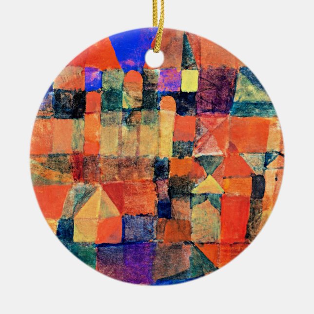 Paul Klee - City med de tre domarna Julgransprydnad Keramik (Framsidan)