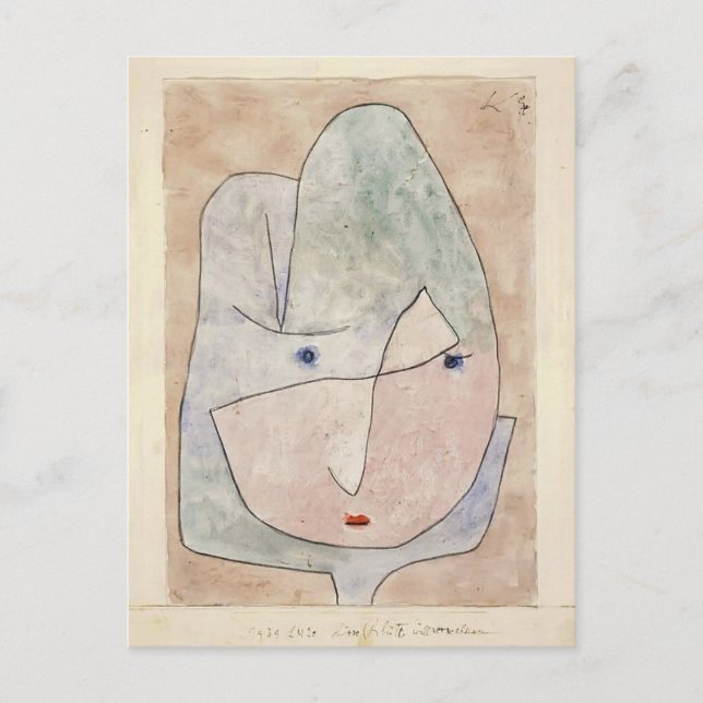 Paul Klee - Den här blomman önskemål att tona ut Vykort (Framsida)