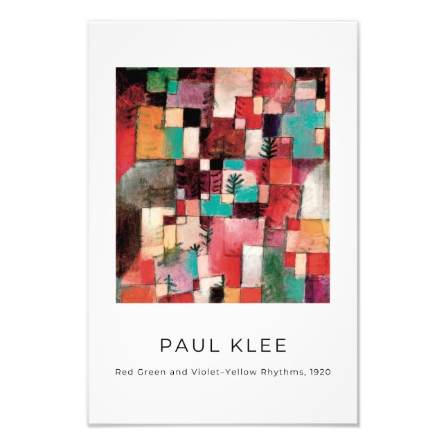 Paul Klee, färgfull modern Abstrakt Art Fototryck (Framsidan)
