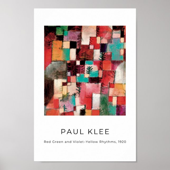 Paul Klee, färgfull modern Abstrakt Art Poster (Framsidan)
