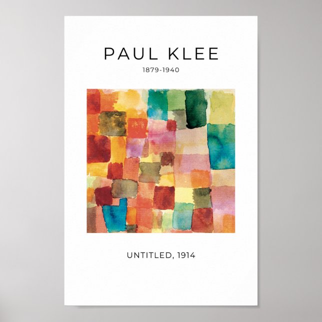Paul Klee, färgfull modern Abstrakt Art Poster (Framsidan)