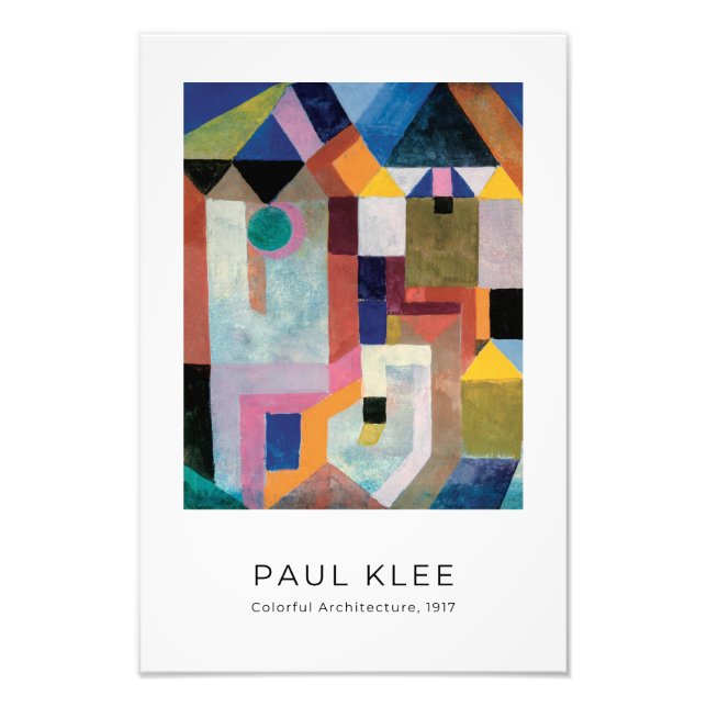 Paul Klee, färglös arkitektur - Abstrakt Art Fototryck (Framsidan)