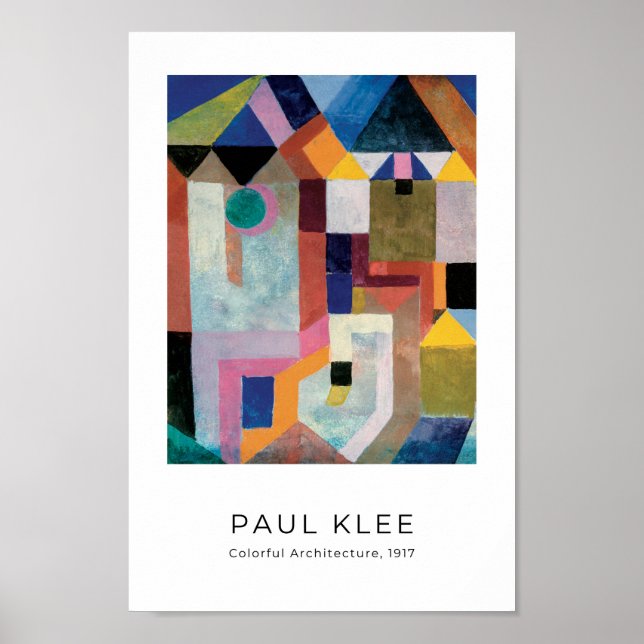 Paul Klee, färglös arkitektur - Abstrakt Art Poster (Framsidan)