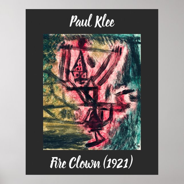Paul Klee Fire Clown Poster (Framsidan)